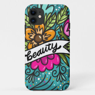 Capa Para iPhone 11 Travesseiro Decorativo Beleza com Flores