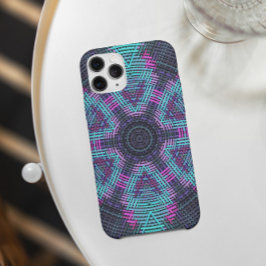 Capa Para iPhone 11 Tremor de mandala azul rosa e púrpura