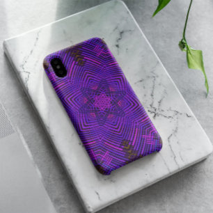 Capa Para iPhone 11 Tremor de mandala rosa e roxo