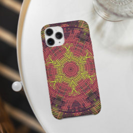 Capa Para iPhone 11 Tremor de mandala rosa púrpura e amarelo