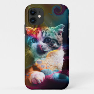 CAPA PARA iPhone 11 TRENDY COLORFUL CAT ART