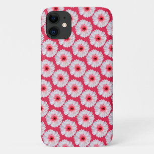 Capa Para iPhone 11 Trendy Gerbera Daisy Pattern a Rosa