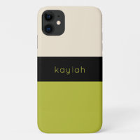 Trendy Pistachio Green Color Block com nome
