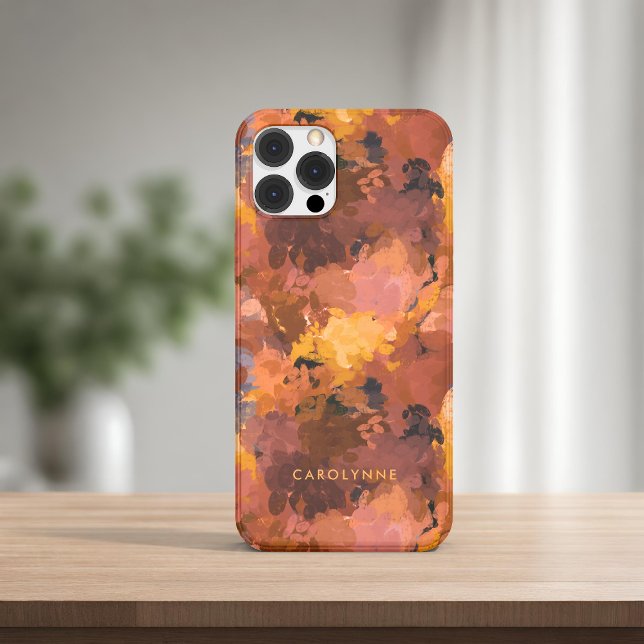Capa Para iPhone 11 Trendy Terracotta Abstrato Pattern Monograma (Criador carregado)