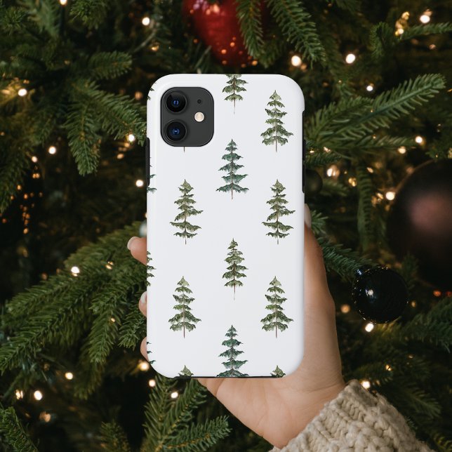 Capa Para iPhone 11 Trendy Winter | Padrão da árvore de Natal (Criador carregado)