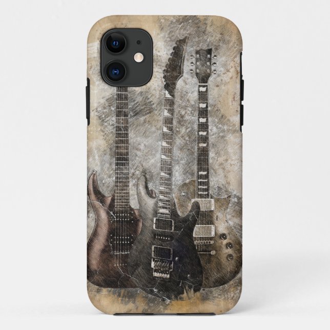 Capa Para iPhone 11 Três guitarra (Verso)
