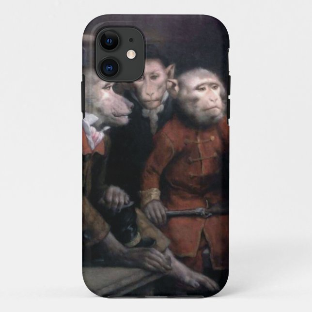 Capa Para iPhone 11 Três macacos extravagantes (Verso)