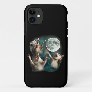 Capa Para iPhone 11 Três Possum Lua 3 Gambá Engraçado Estranho Meme Am