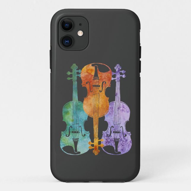 Capa Para iPhone 11 Três violinos (Verso)