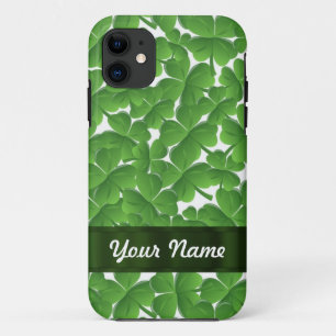 Capa Para iPhone 11 Trevos irlandeses verdes personalizados