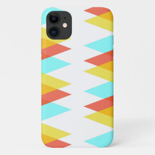 Capa Para iPhone 11 Triângulos amarelos, vermelhos e azuis-cadetes