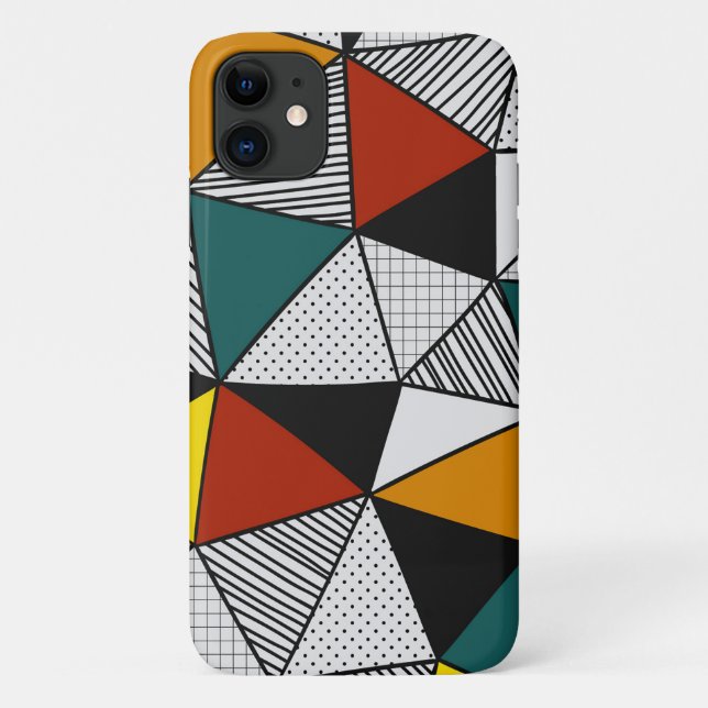 Capa Para iPhone 11 triângulos coloridos padrão geométrico (Verso)
