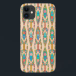 Capa Para iPhone 11 Tribal Batik - Rosa Pêssego e Turquesa<br><div class="desc">Impressão do tecido batik de inspiração tribal - tons de turquesa,  aqua,  buff e âmbar num fundo cor-de-rosa macio</div>