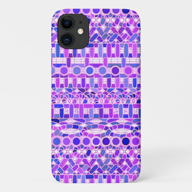 Capa Para iPhone 11 Tribal Batik - tons violeta roxa (Verso)