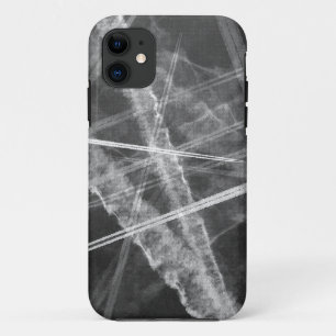 Capa Para iPhone 11 Trilhas de jato preto e branco