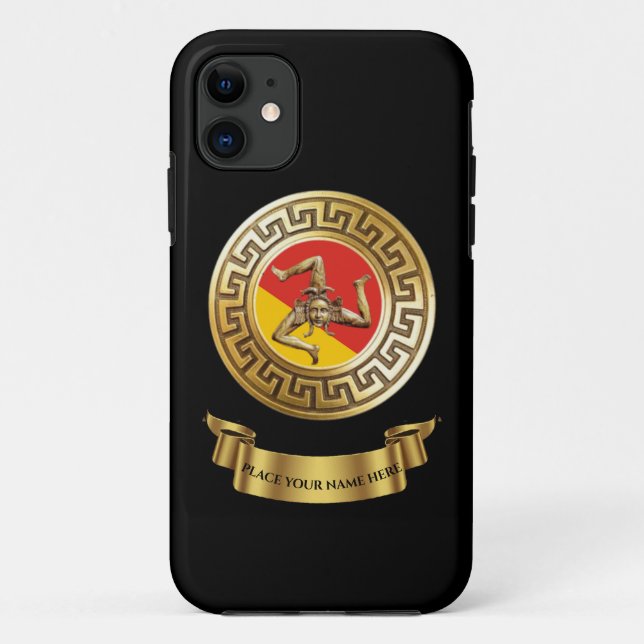 Capa Para iPhone 11 Trinacria Siciliana Personalizada (Verso)