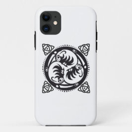 Capa Para iPhone 11 Triskelion Celtic Knot Mandala Design Black