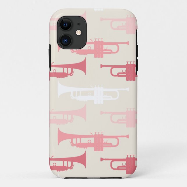 Capa Para iPhone 11 trompetes rosa (Verso)