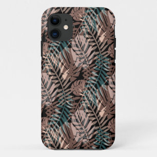 Capa Para iPhone 11 Tropical plants, jungle, tropics , beige ,leaves  