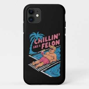 Capa Para iPhone 11 Trump engraçado relaxando como um criminoso Trump