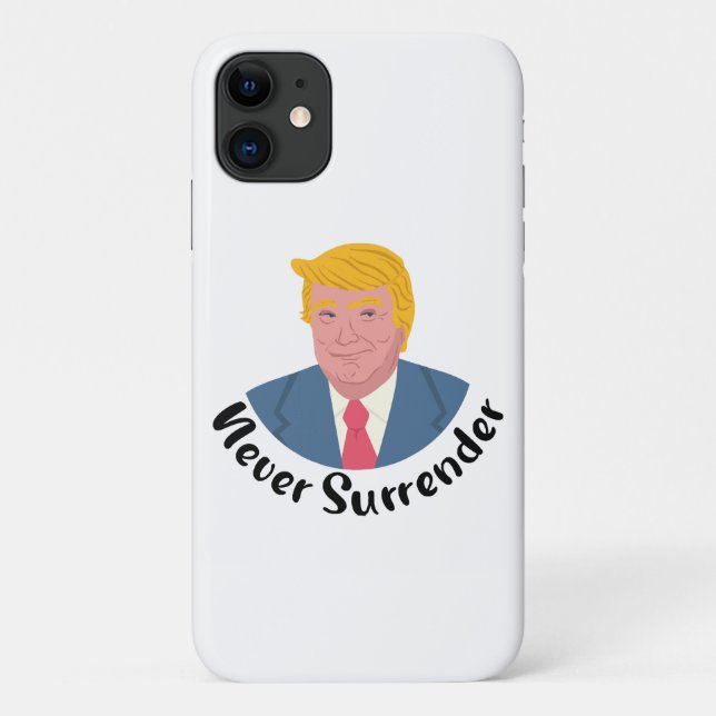 Capa Para iPhone 11 Trump Mugshot Nunca renderse (Verso)