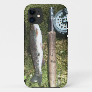 Capa Para iPhone 11 truta de arco-íris e carretel da pesca com mosca