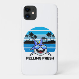 Capa Para iPhone 11 Tubarão Retro Legal com Óculos de Sol