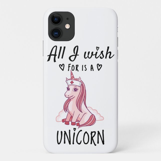 Capa Para iPhone 11 Tudo o que desejo é um Unicórnio (Verso)