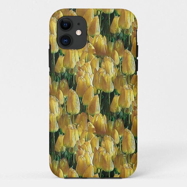 Capa Para iPhone 11 Tulipas Amarelas Sunshine (Verso)