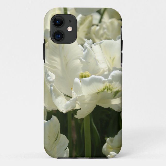 Capa Para iPhone 11 Tulipas brancas (Verso)