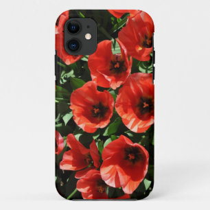 Capa Para iPhone 11 Tulipas primavera vermelhas