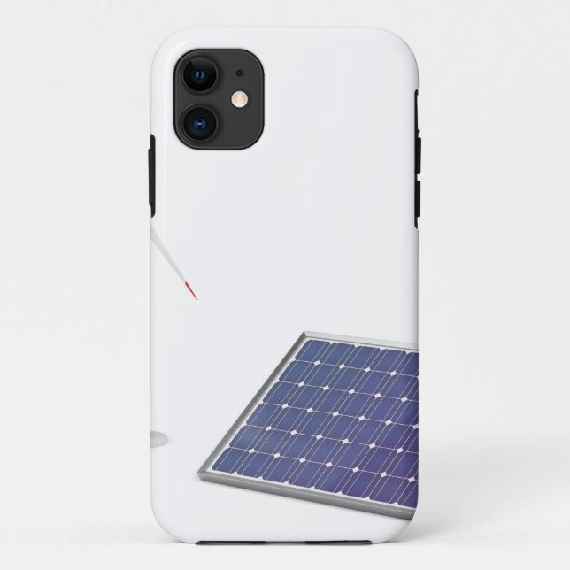 Capa Para iPhone 11 Turbina eólica e painel solar (Verso)