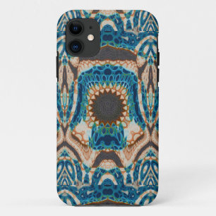 Capa Para iPhone 11 Turquesa Dourada Sun Sudoeste Arte