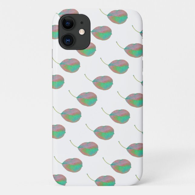 Capa Para iPhone 11 Turquesa Perea Rosa Perea Perea Folha iPhone 11 Ca (Verso)