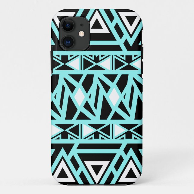 Capa Para iPhone 11 Turquesa tribal corajosa (Verso)