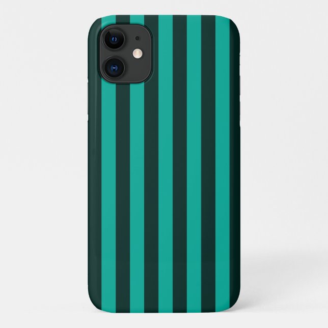 Capa Para iPhone 11 Turquesa Vertical Stripes Personalizam Isto! (Verso)