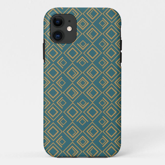 Capa Para iPhone 11 Turquoise Art Deco (Verso)