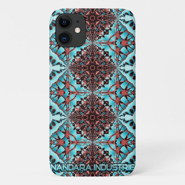 Capa Para iPhone 11 Turquoise Fractal Star (Verso)