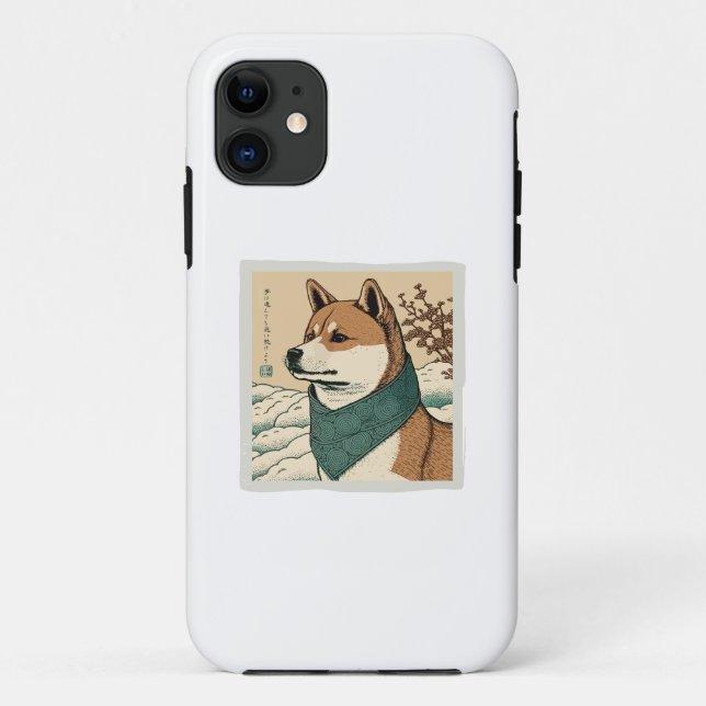 CAPA PARA iPhone 11 UKIYOE JAPONÊS: SHIBA INU (Verso)