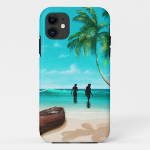 Capa Para iPhone 11 Um Casal em uma ilha deserta