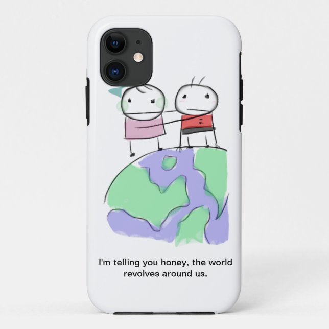 Capa Para iPhone 11 Um doodle terra-loving bonito por Monsterize (Verso)