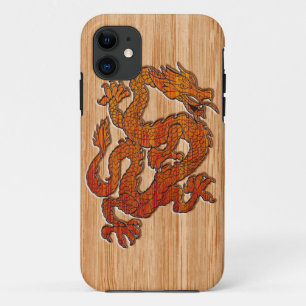 Capa Para iPhone 11 Um dragão vermelho no bambu gosta