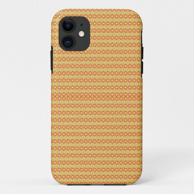 Capa Para iPhone 11 um fundo laranja e amarelo com pequenos pontos (Verso)