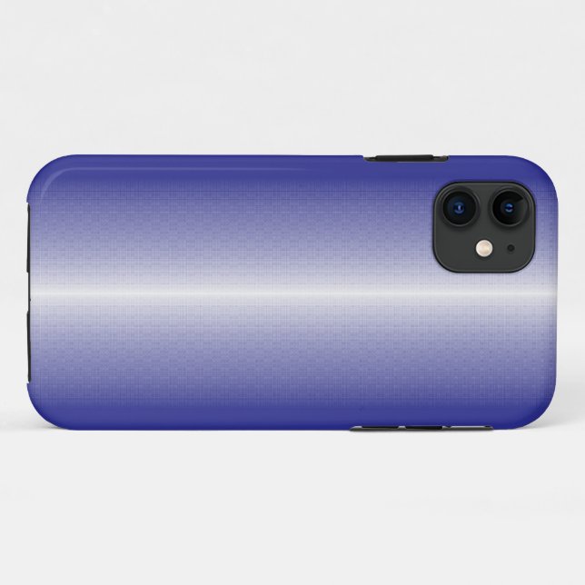 Capa Para iPhone 11 um fundo listrado azul e branco (Verso (horizontal))