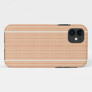 Capa Para iPhone 11 um fundo listrado, cor de laranja e branca, com pe
