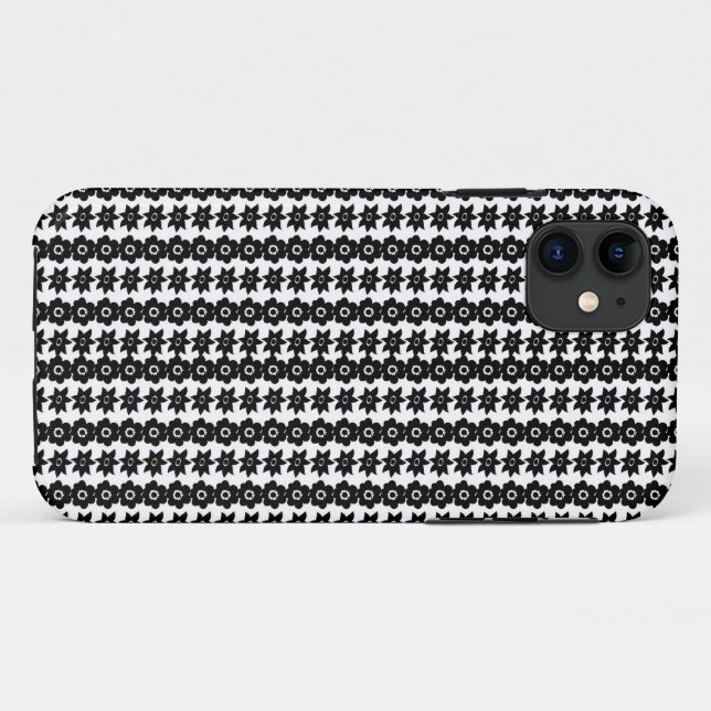 Capa Para iPhone 11 um fundo preto e branco com muitos pontos (Verso (horizontal))