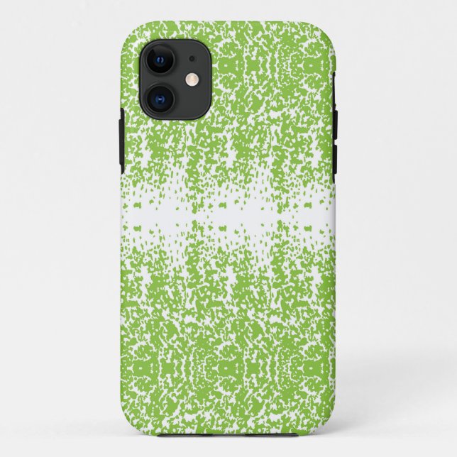 Capa Para iPhone 11 um fundo verde e branco com pequenos pontos (Verso)