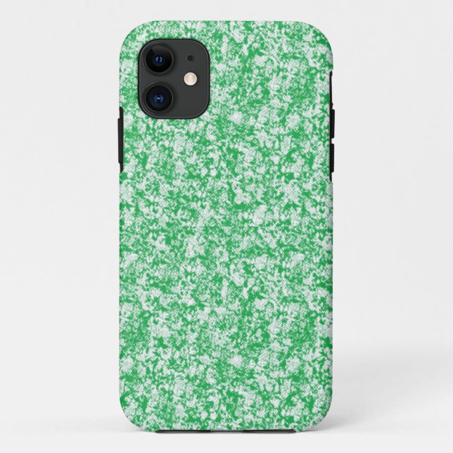 Capa Para iPhone 11 um fundo verde e branco com pequenos pontos branco (Verso)