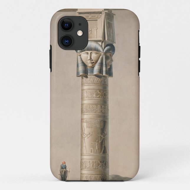 Capa Para iPhone 11 Um Hathor dirigiu a coluna em Dendarah, ilustração (Verso)