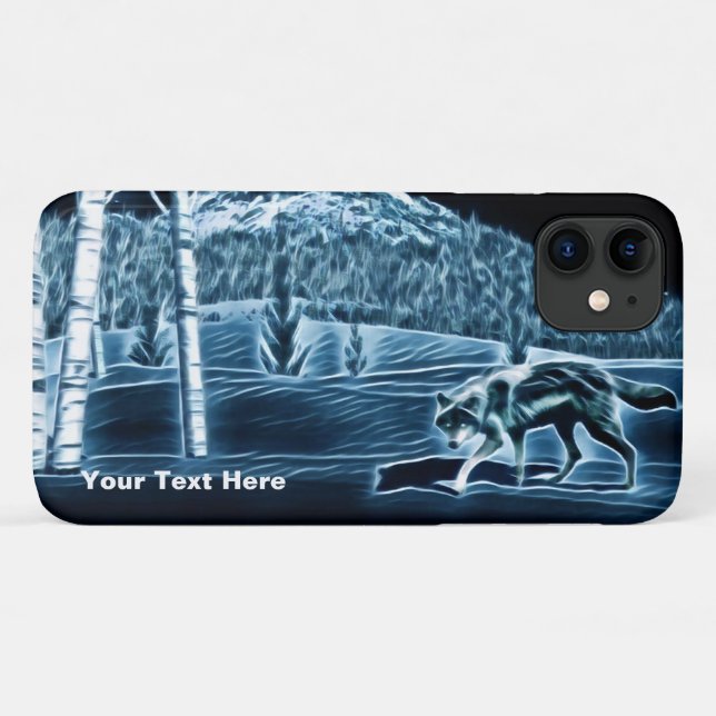Capa Para iPhone 11 Um Lobo Na Neve (Verso (horizontal))